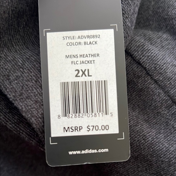 Adidas Men's Gray Performance Jacket NWT - Picture 6 of 6